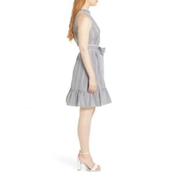 NEW! Sam Edelman Black & White Gingham Ruffle Dress - size 6 - Picture 3 of 15